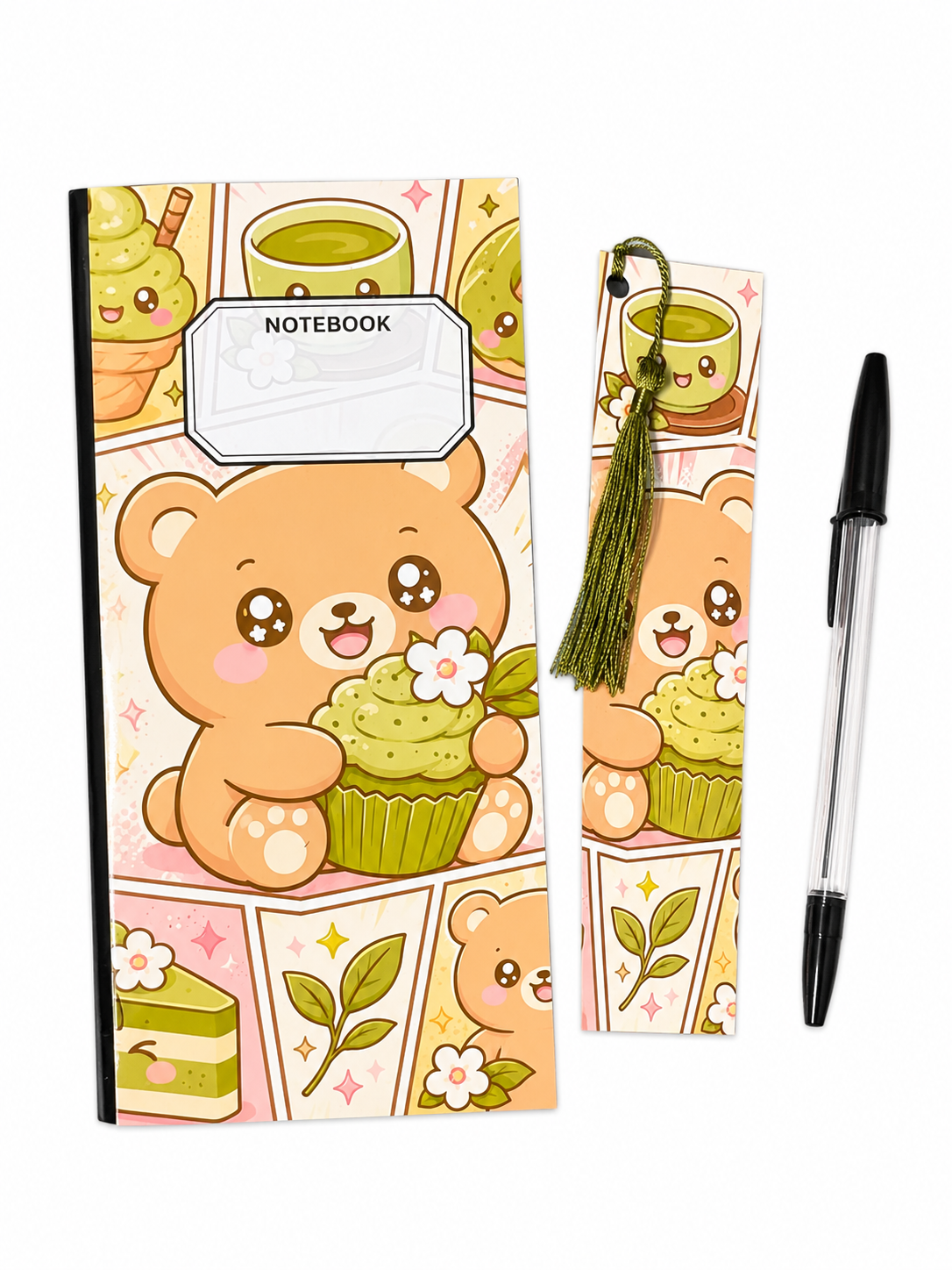 Beary Matcha Slimbook & Bookmark Set