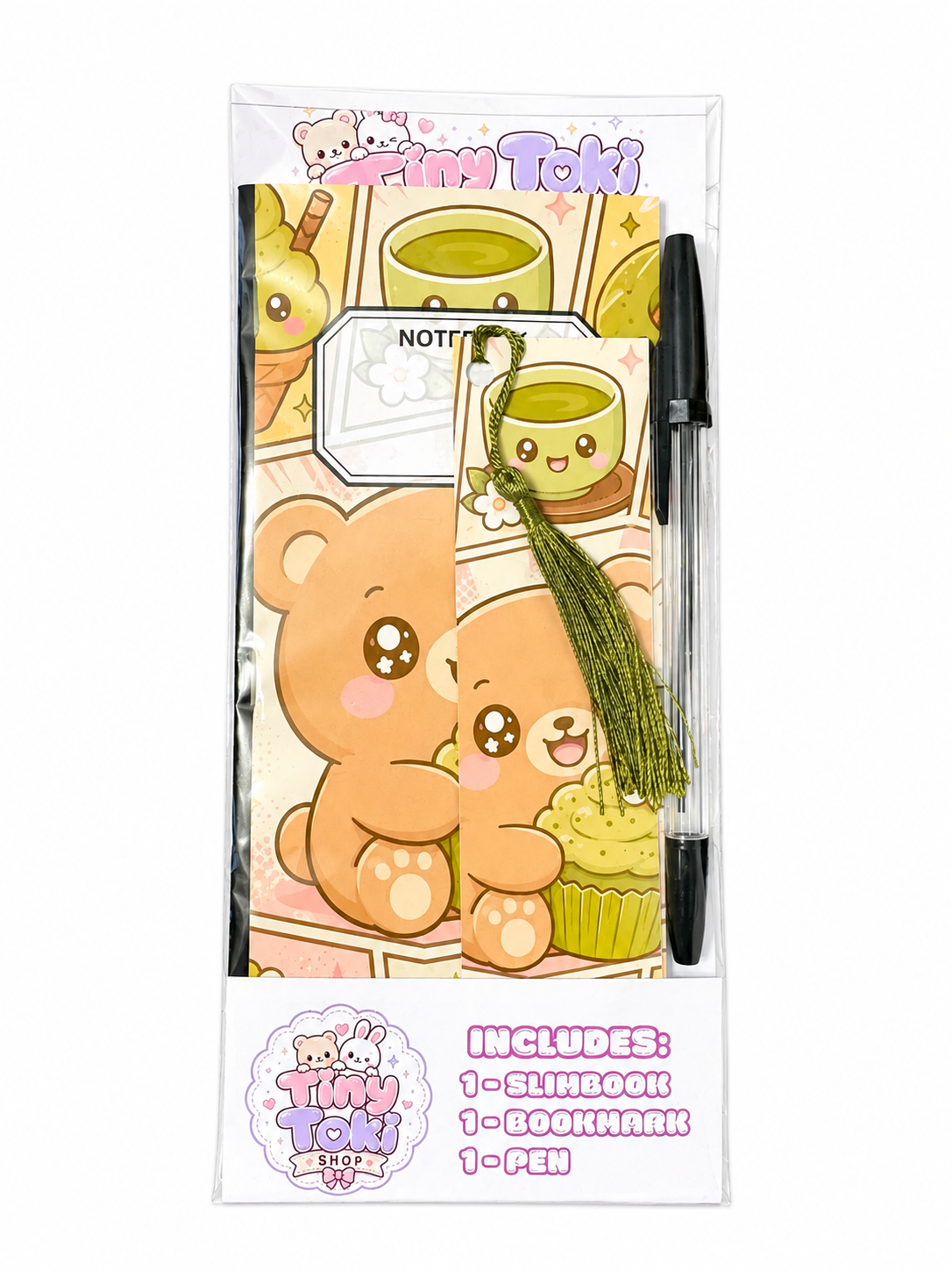 Beary Matcha Slimbook & Bookmark Set