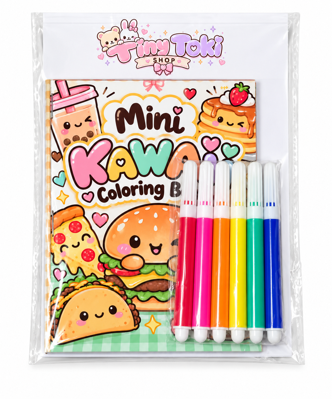 Mini Kawaii Foodie Coloring Book