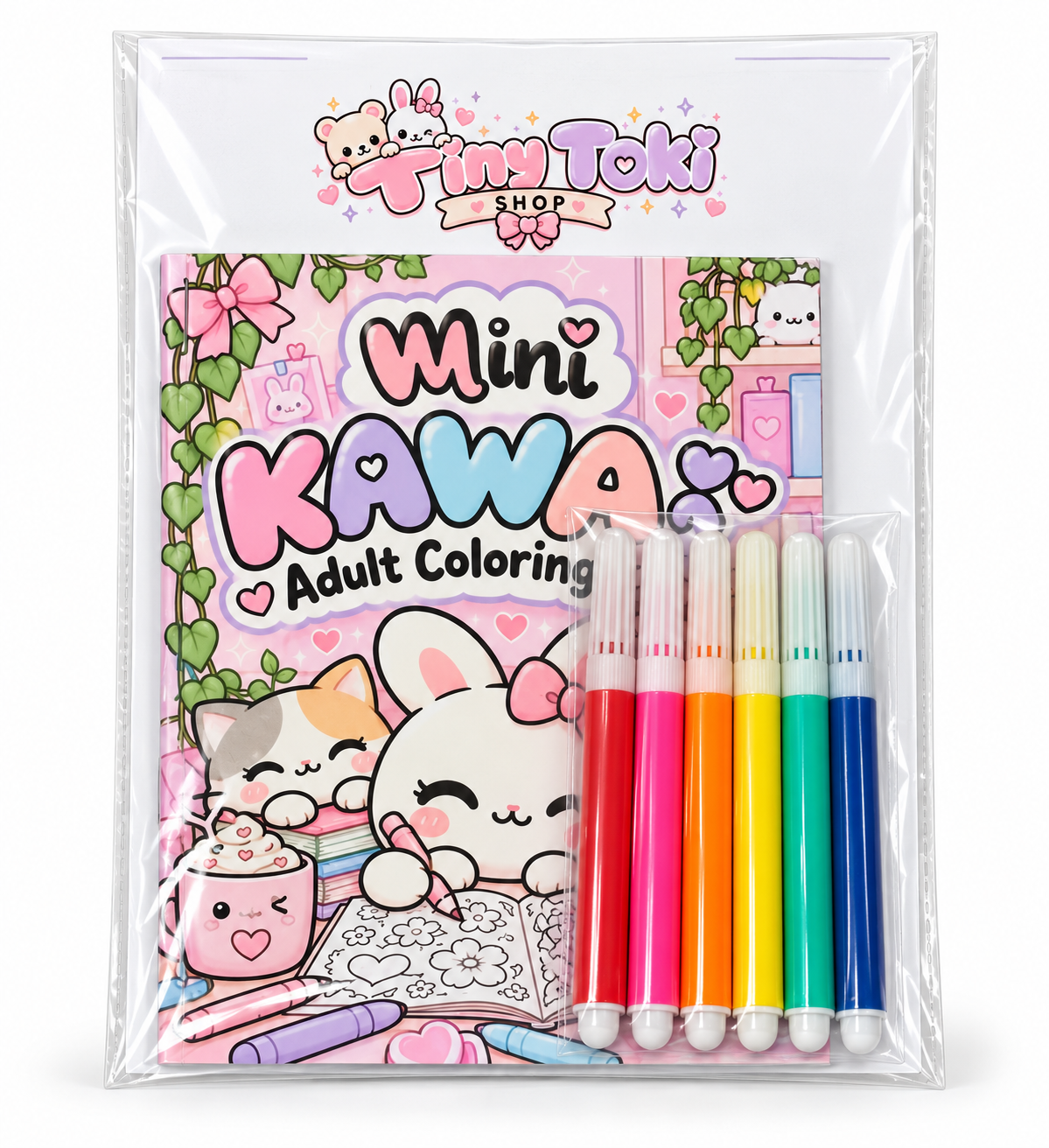Mini Kawaii Adult Coloring Book