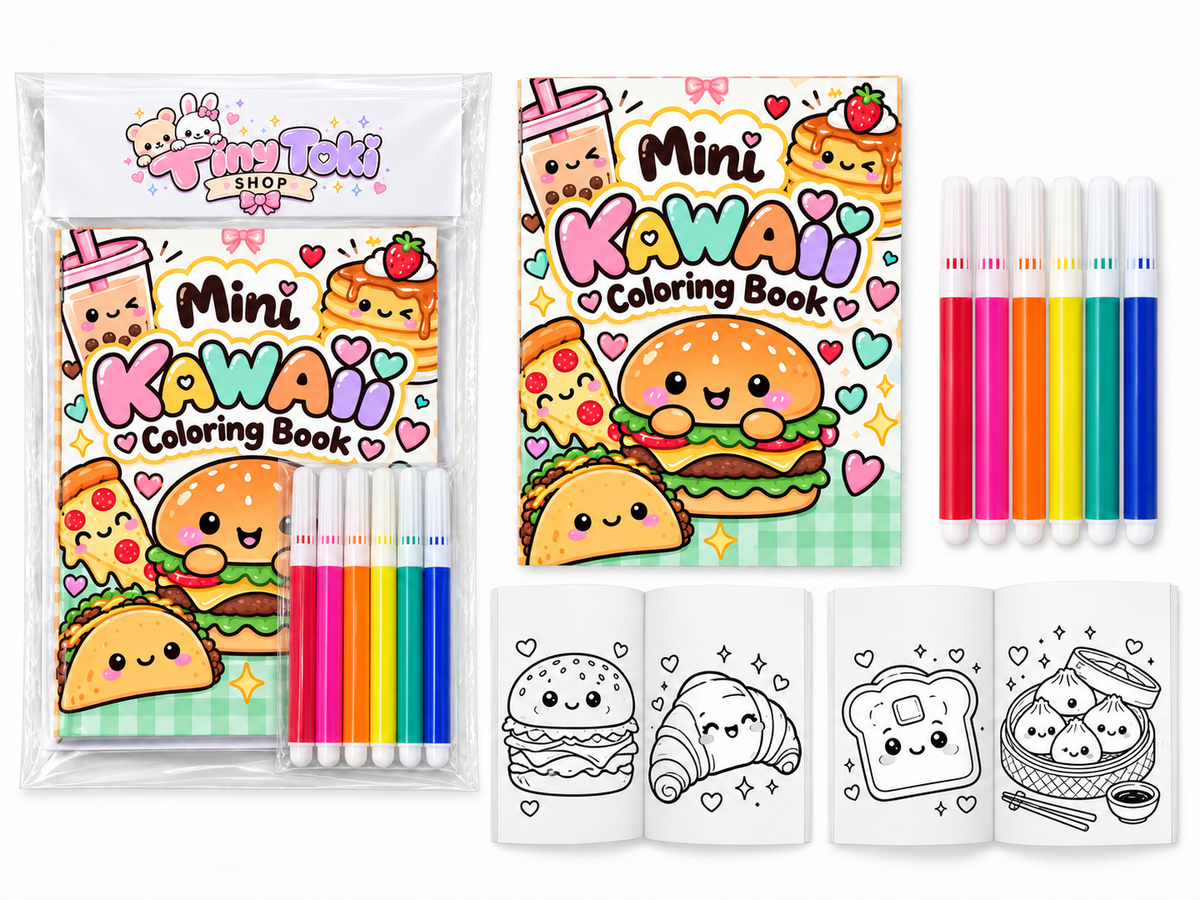 Mini Kawaii Foodie Coloring Book